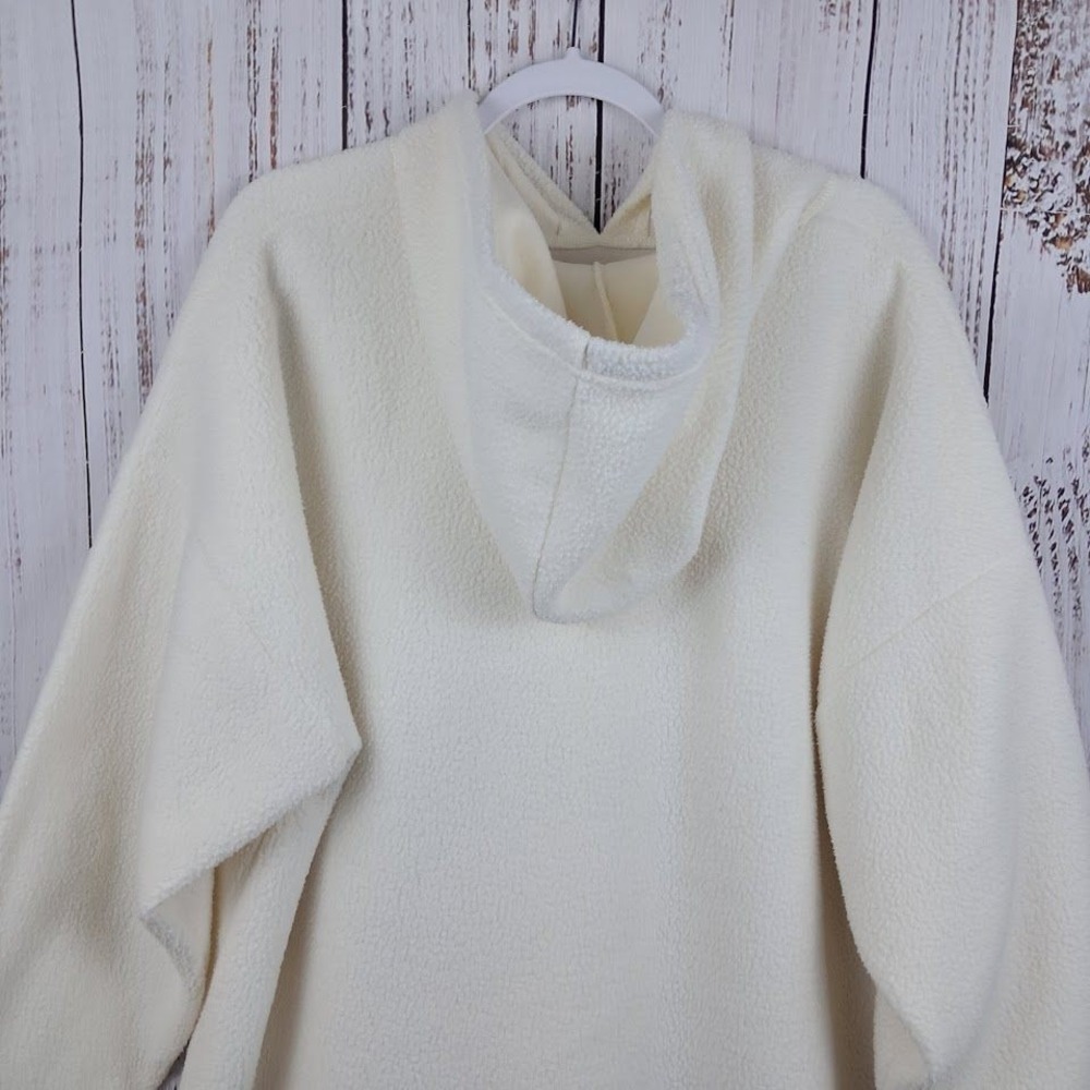 Koolaburra by UGG 1X Cream Long Sherpa Plush Hoodie Pullover Loungewear Coverup - Picture 5 of 7